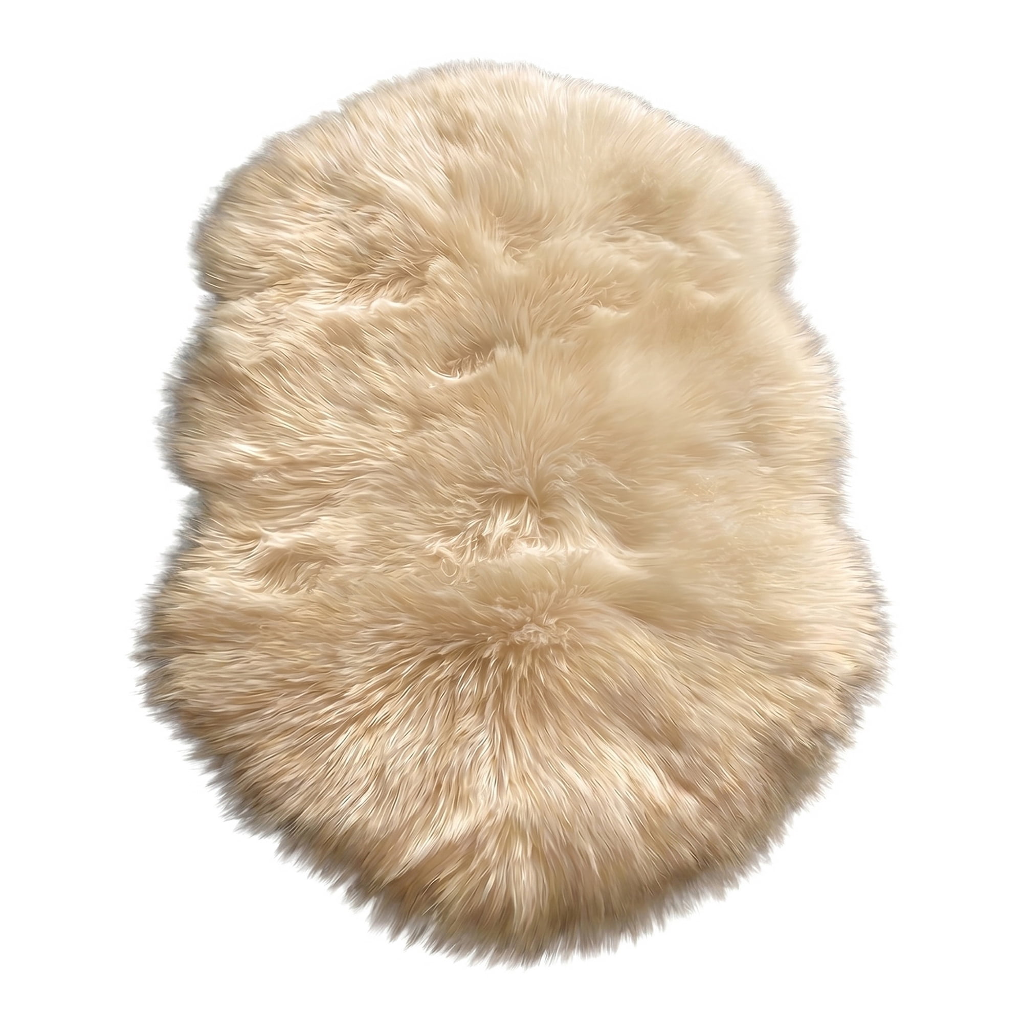 Unique Bargains Ultra Fluffy Bedroom Non Slip Fuzzy Shaggy Area Rug 35" x 24" Beige Yellow