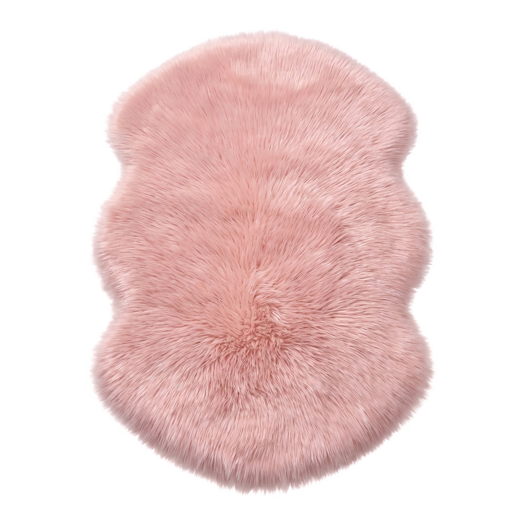 Unique Bargains Ultra Fluffy Bedroom Non Slip Fuzzy Shaggy Area Rug 35" x 24" Pink