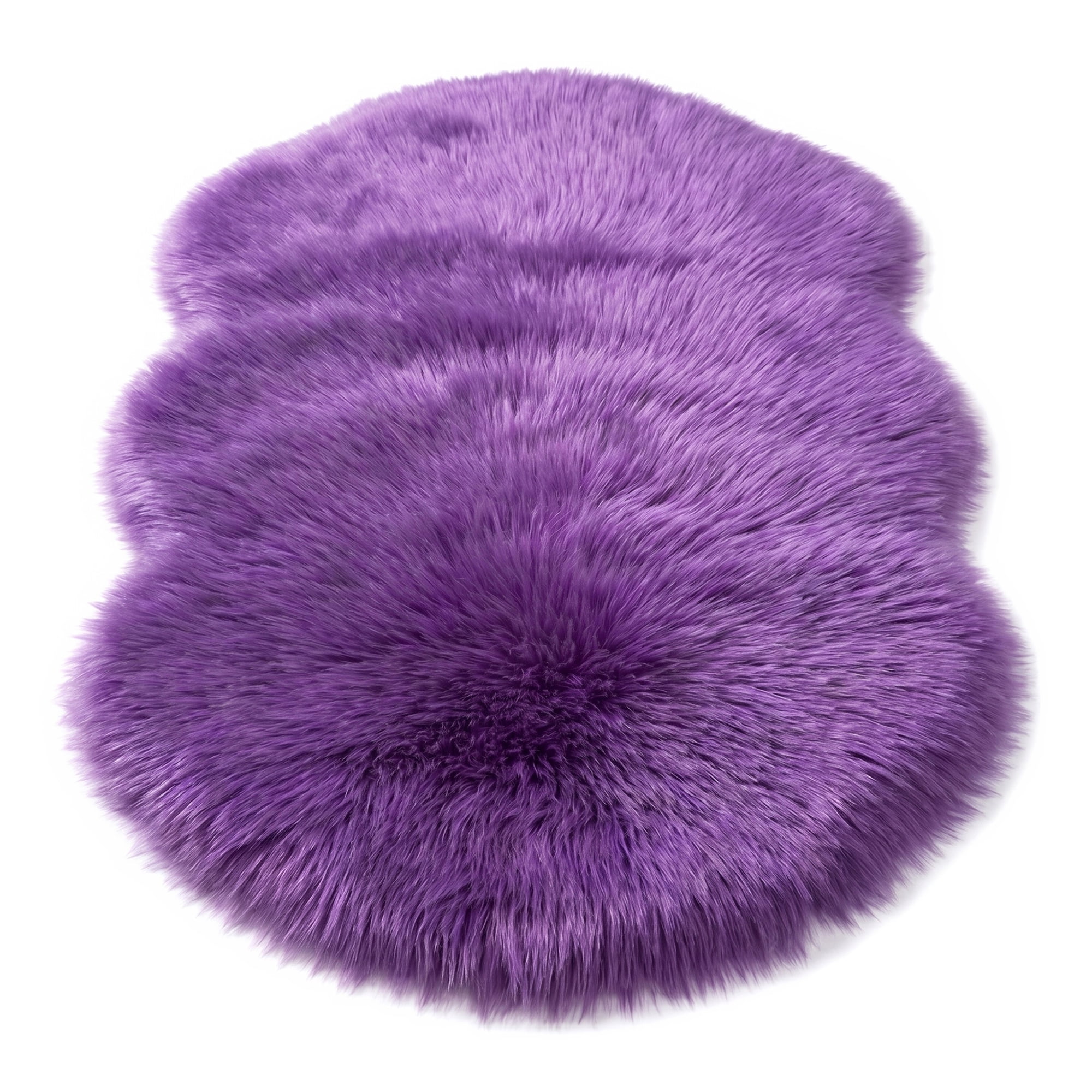 Unique Bargains Ultra Fluffy Bedroom Non Slip Fuzzy Shaggy Area Rug 35" x 24" Purple