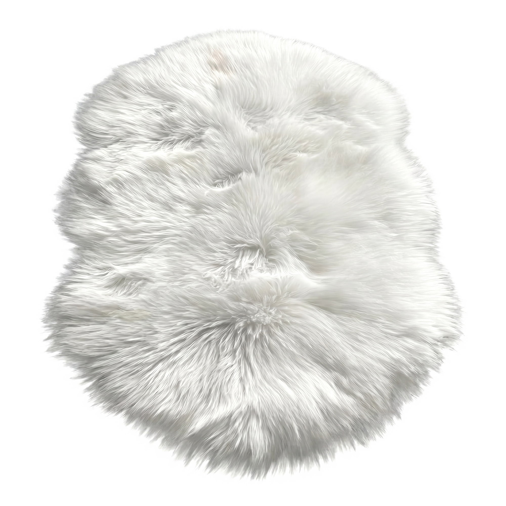 Unique Bargains Ultra Fluffy Bedroom Non Slip Fuzzy Shaggy Area Rug 35" x 24" White