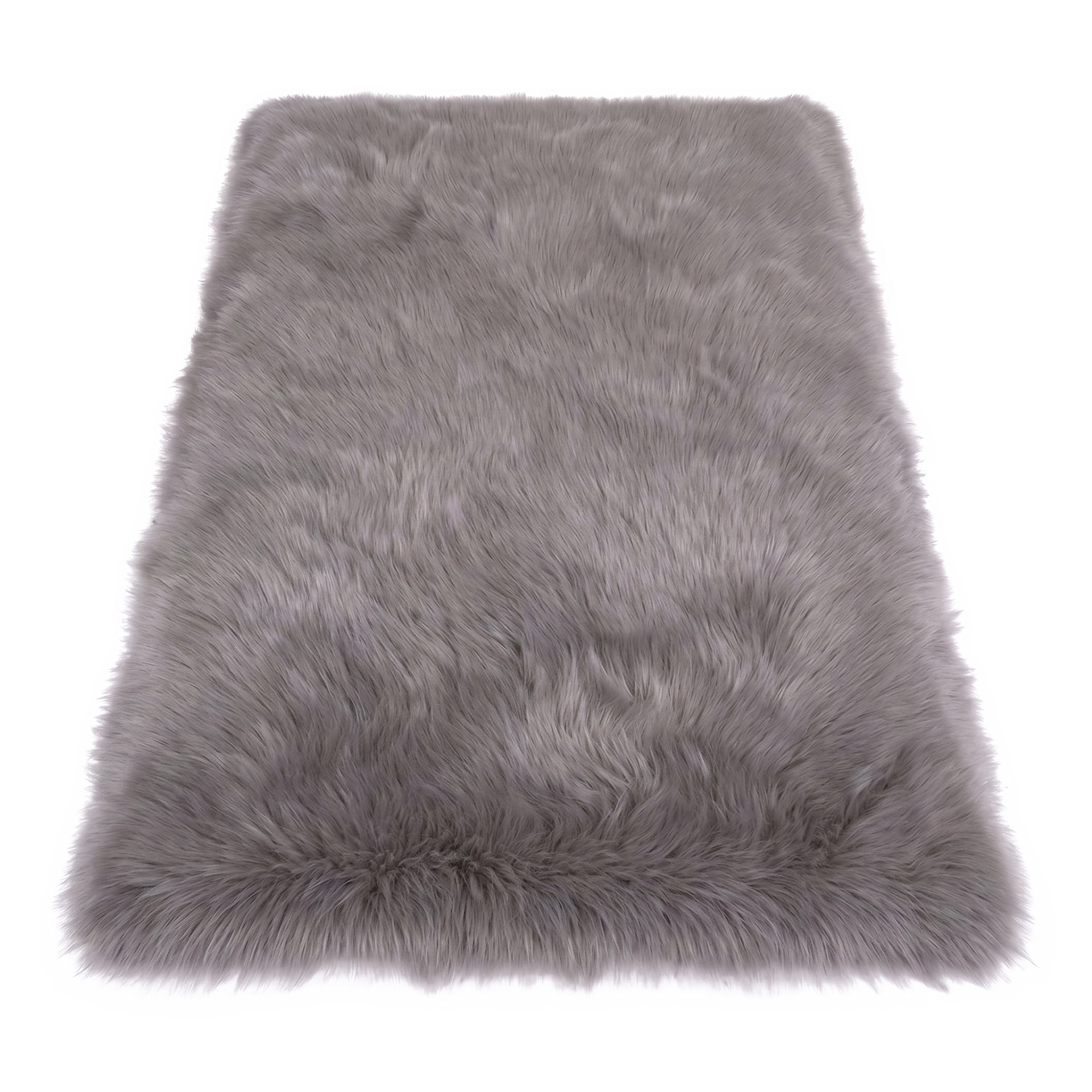 Unique Bargains Shaggy Area Rug Ultra Fluffy Non Slip Fuzzy Carpet 24" x 16" Dark Gray