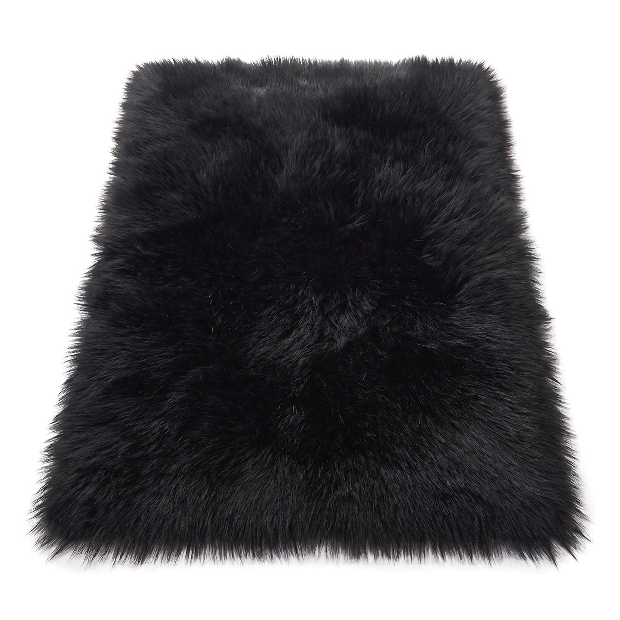 Unique Bargains Shaggy Area Rug Ultra Fluffy Non Slip Fuzzy Carpet 32" x 20" Black