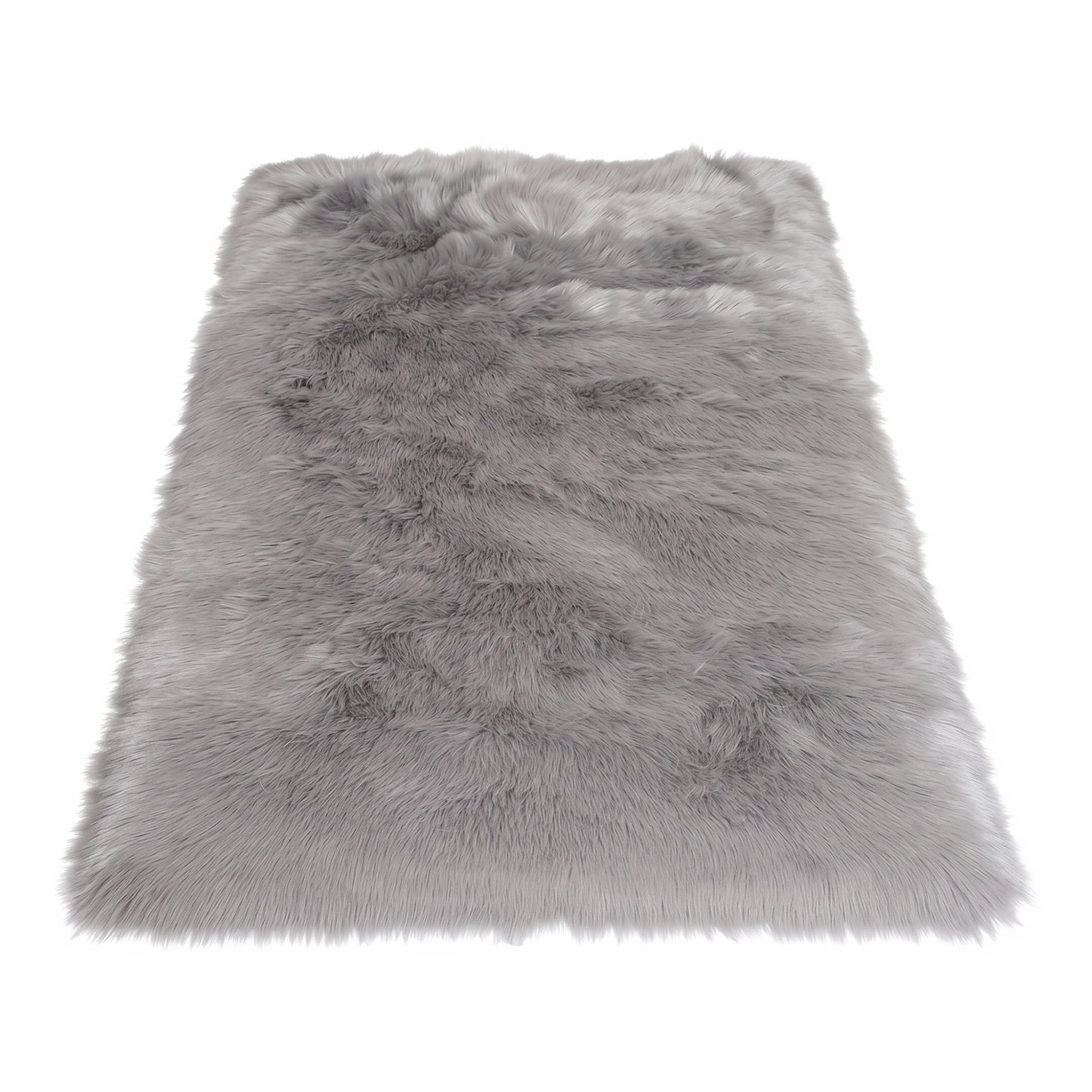 Unique Bargains Shaggy Area Rug Ultra Fluffy Non Slip Fuzzy Carpet 32" x 20" Gray