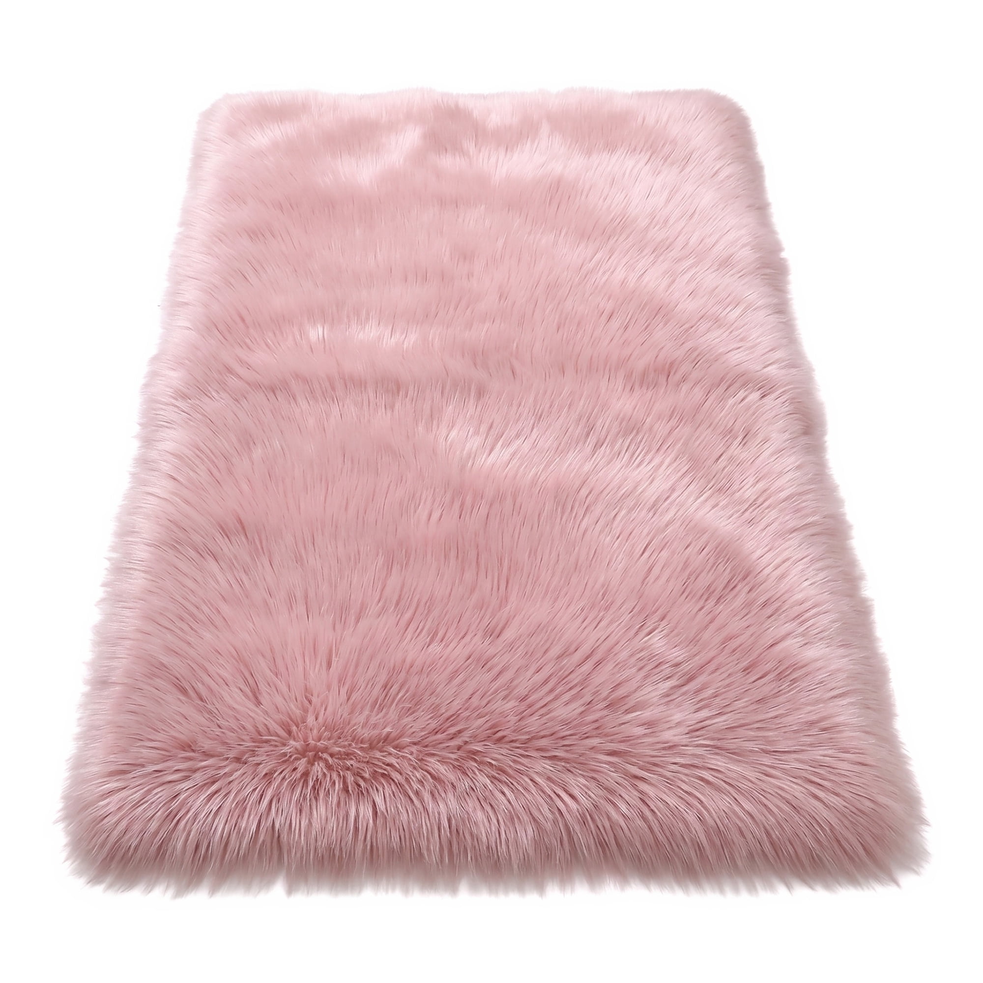 Unique Bargains Shaggy Area Rug Ultra Fluffy Non Slip Fuzzy Carpet 32" x 20" Pink