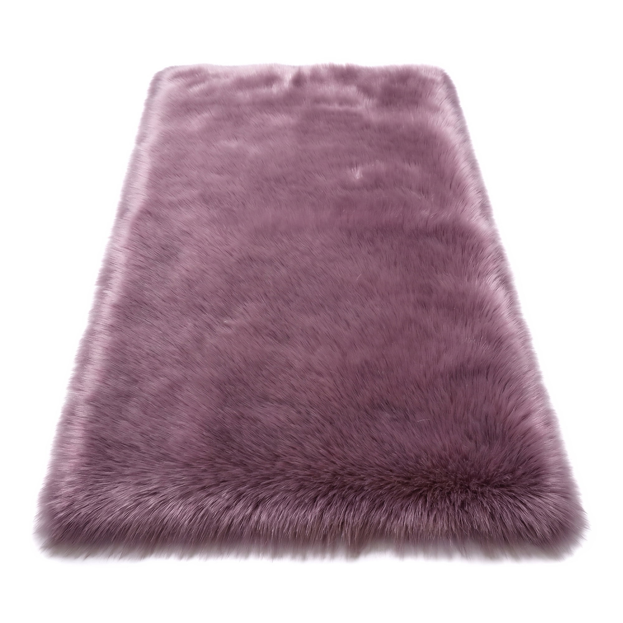 Unique Bargains Shaggy Area Rug Ultra Fluffy Non Slip Fuzzy Carpet 32" x 20" Purple