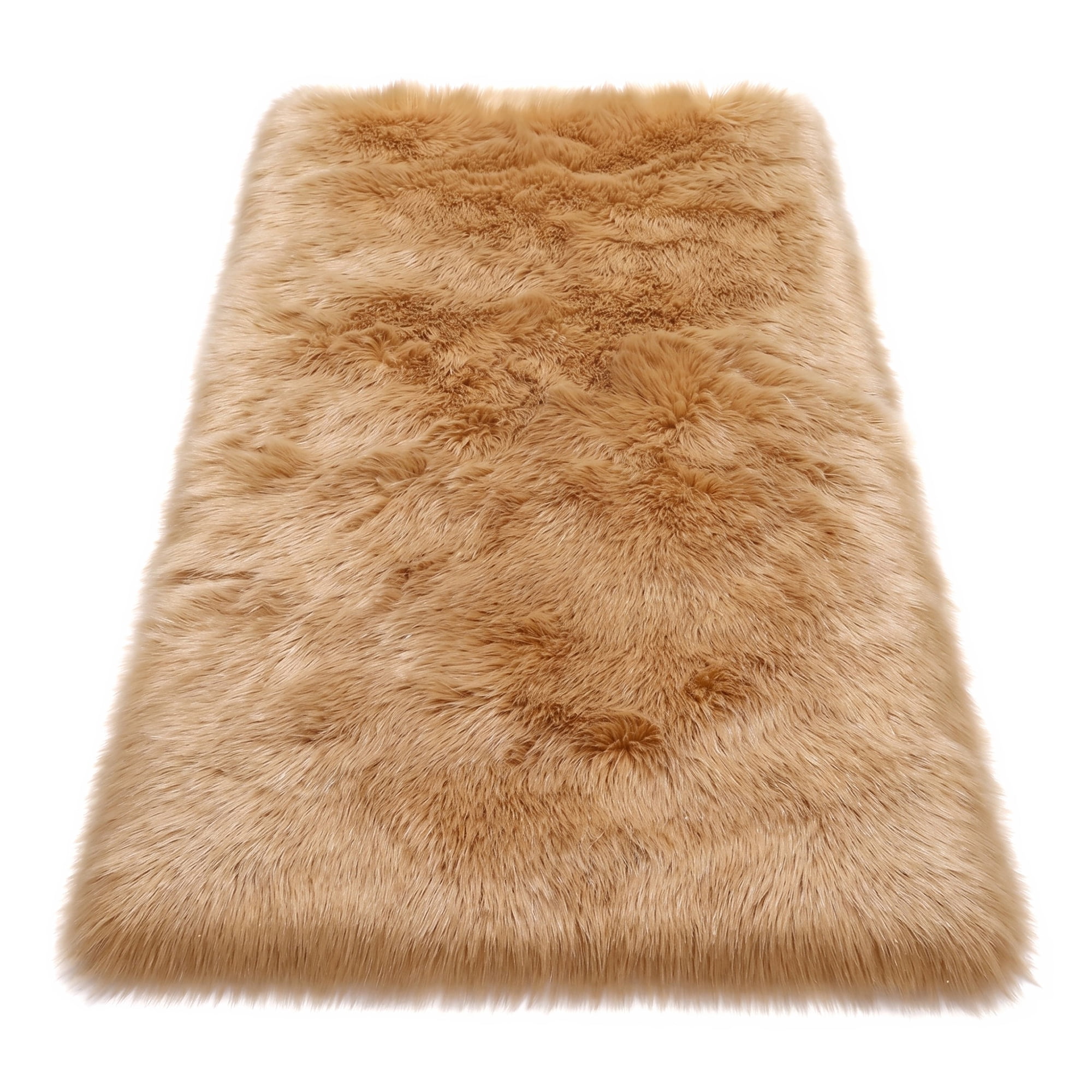 Unique Bargains Shaggy Area Rug Ultra Soft Fluffy Non Slip Fuzzy Carpet 35" x 24" Khaki