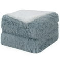 thumbnail image 1 of Unique Bargains Shaggy Faux Fur Soft Sherpa Blanket Grey Twin(60" x 80"), 1 of 8