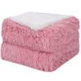 thumbnail image 1 of Unique Bargains Shaggy Faux Fur Soft Sherpa Blanket Pink Throw(50" x 60"), 1 of 8