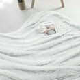 Unique Bargains Shaggy Faux Fur Throw Blanket, White, Standard Throw
