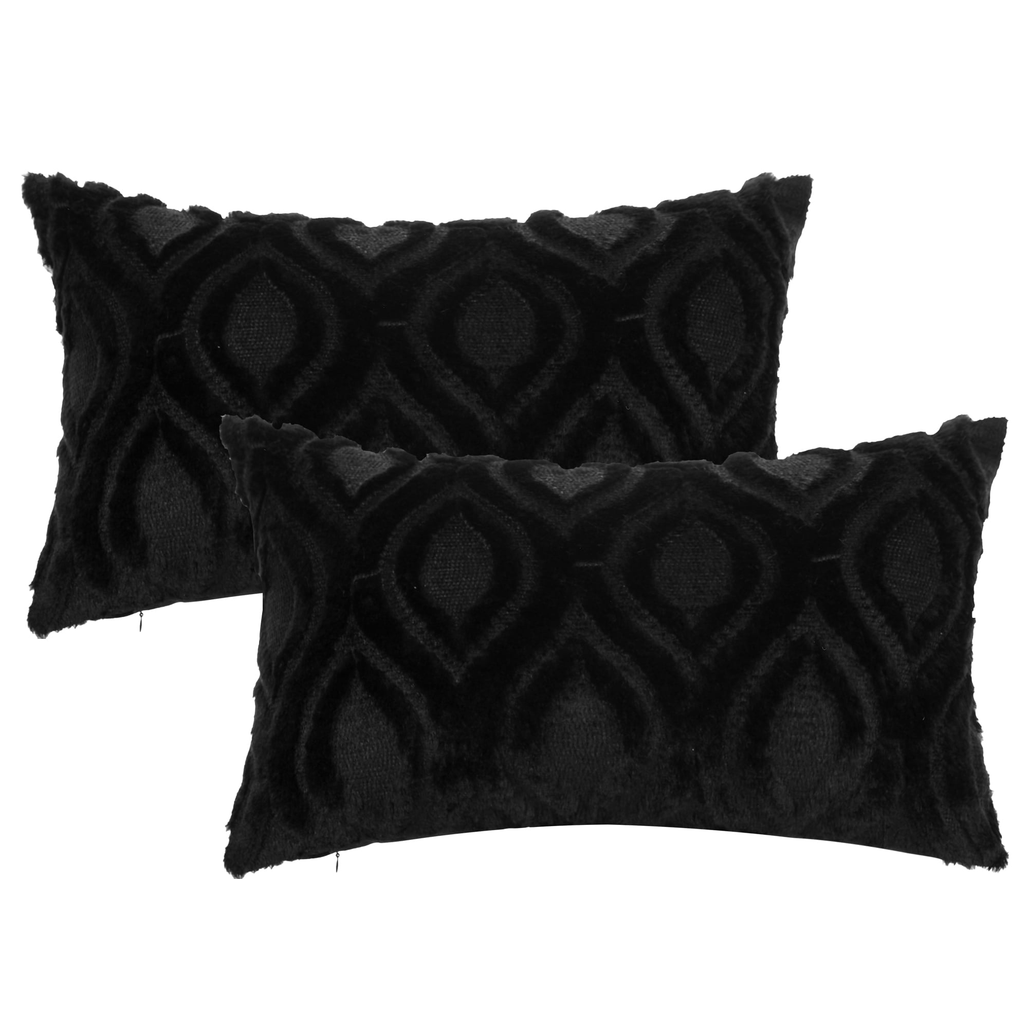 Black shaggy sale cushions