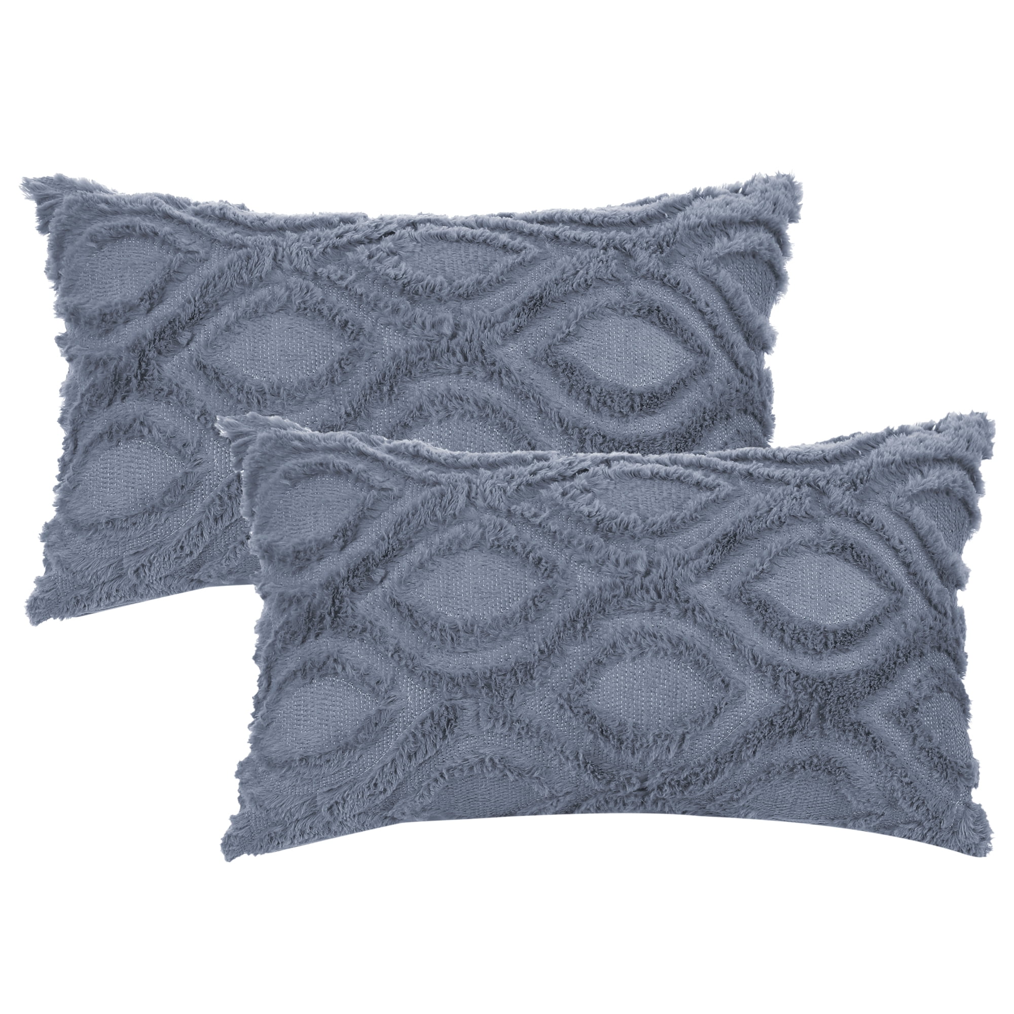 Unique Bargains Shaggy Plush Throw Pillow Covers Couch Pillow Covers (2