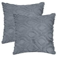 thumbnail image 1 of Unique Bargains Shaggy Plush Throw Pillow Covers Couch Pillow Covers (2 Count) Grey-2 20" x 20", 1 of 6