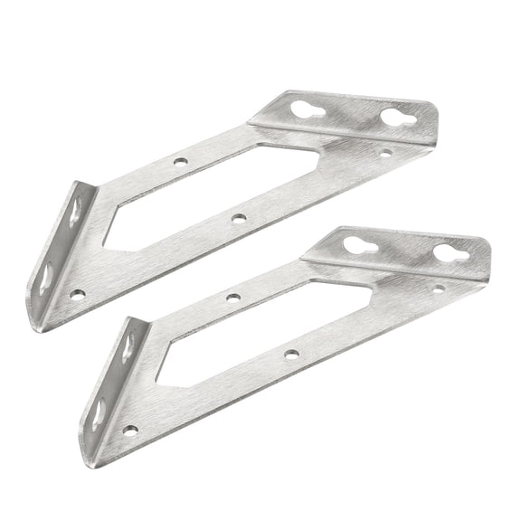 Unique Bargains Shelf Angle Bracket Joining Support Corner Brace, 105mm x 105mm,Stainless Steel Silver Tone, 4 Pcs