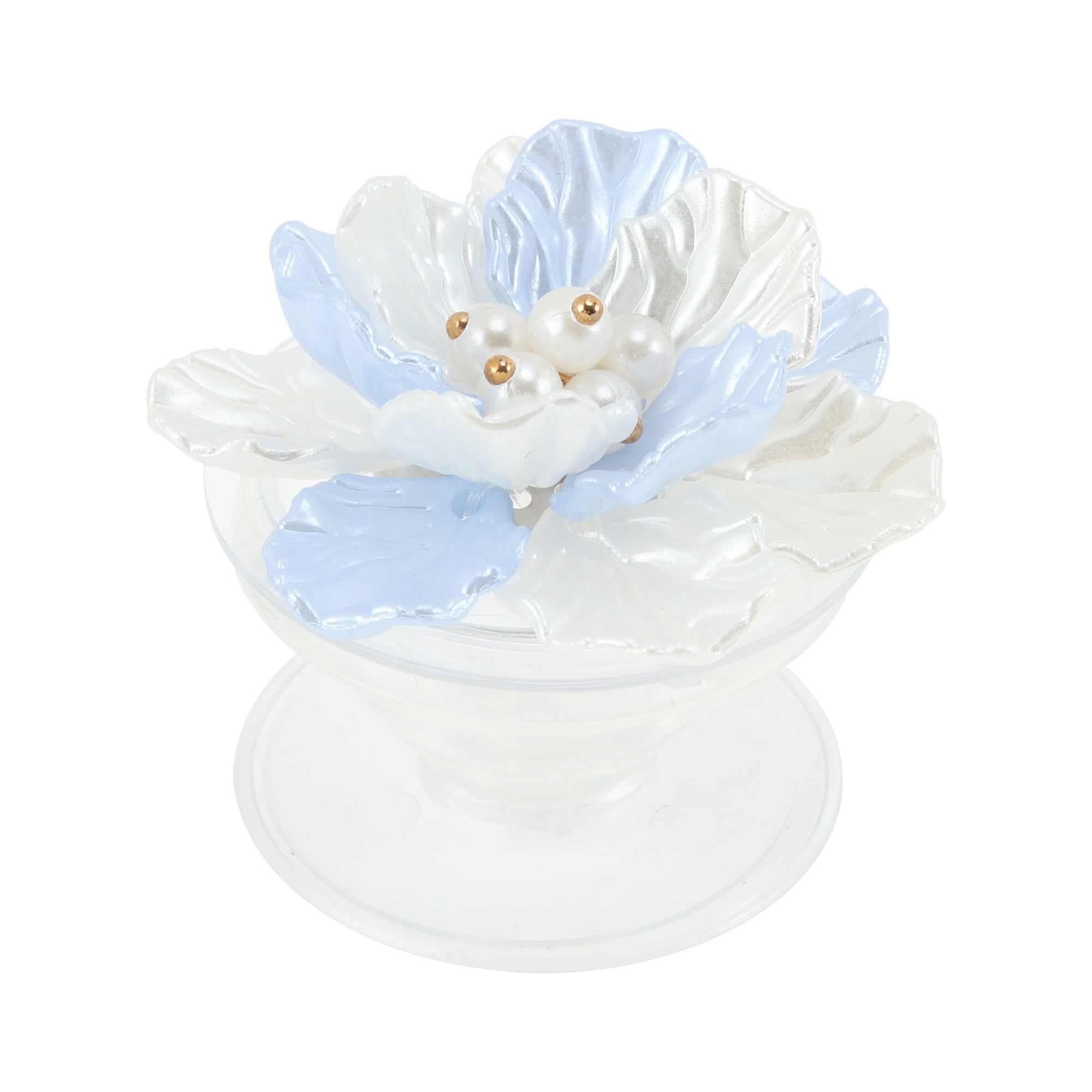 Unique Bargains Shell Flower Phone Grip 1 Pc Blue White