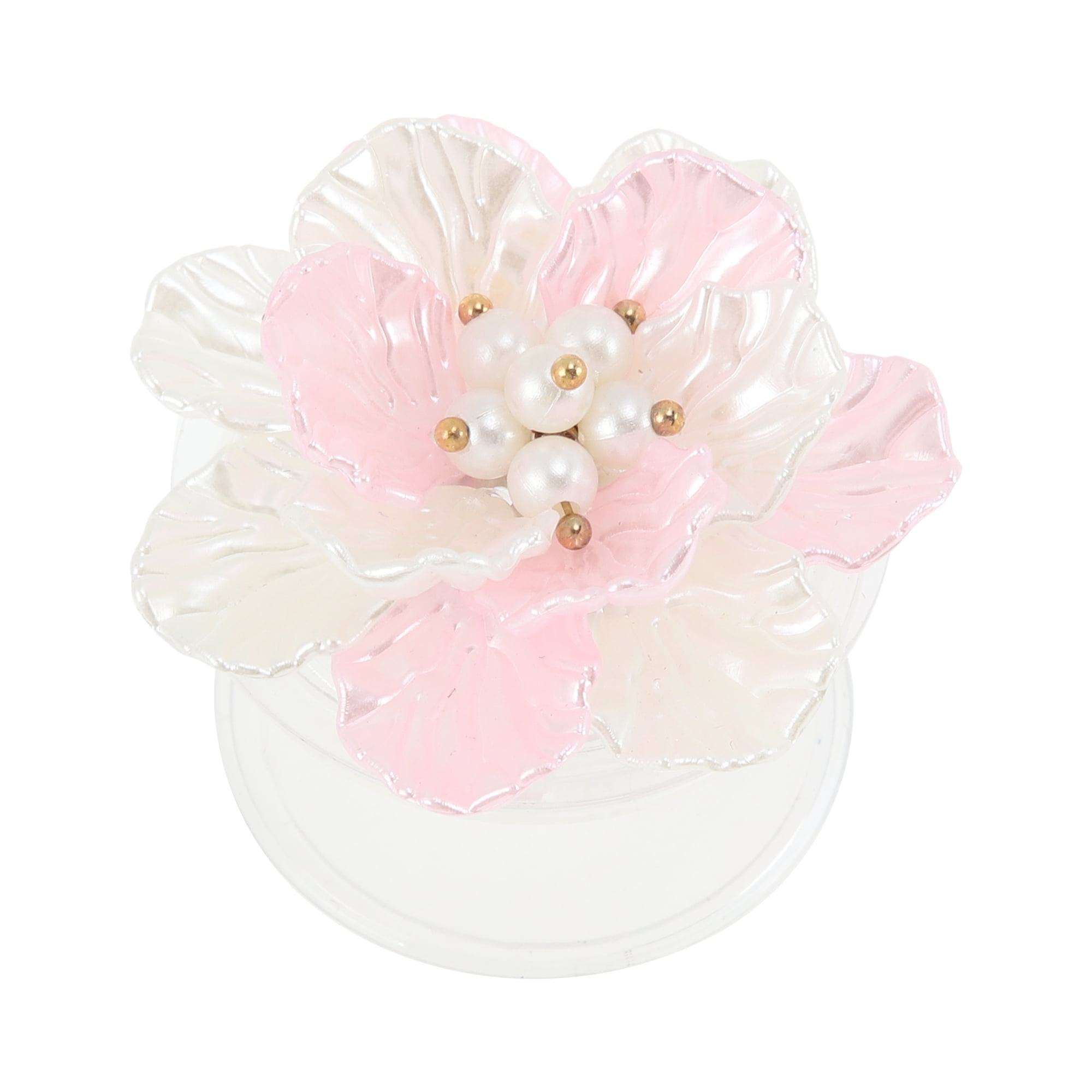 Unique Bargains Shell Flower Phone Grip 1 Pc Pink White