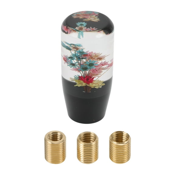 Unique Bargains Shift Knob Universal Gear Shift Knob Faux Crystal Stick Shifter Lever Knob for Automatic and Manual Vehicle with 3 Adapter Black Clear 1 Set