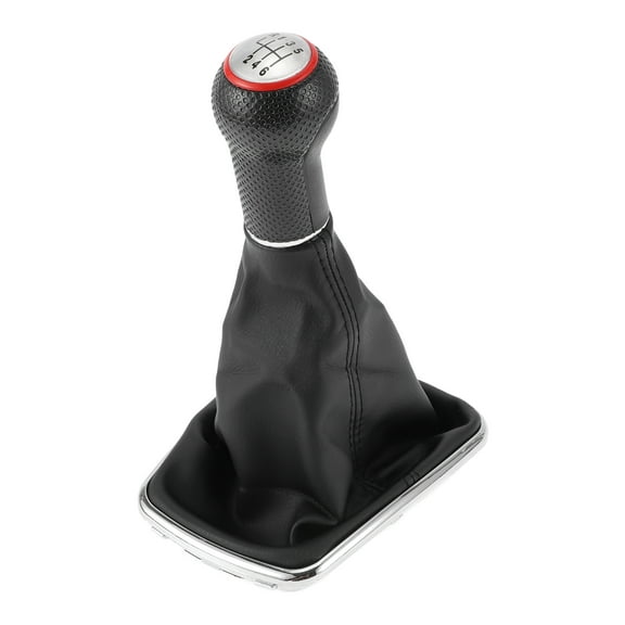 Unique Bargains Shift Knob with Boot Cover No.1J0711113EG 6 Speed Manual Stick Shift Knob for VW Bora 99-05 Faux Leather