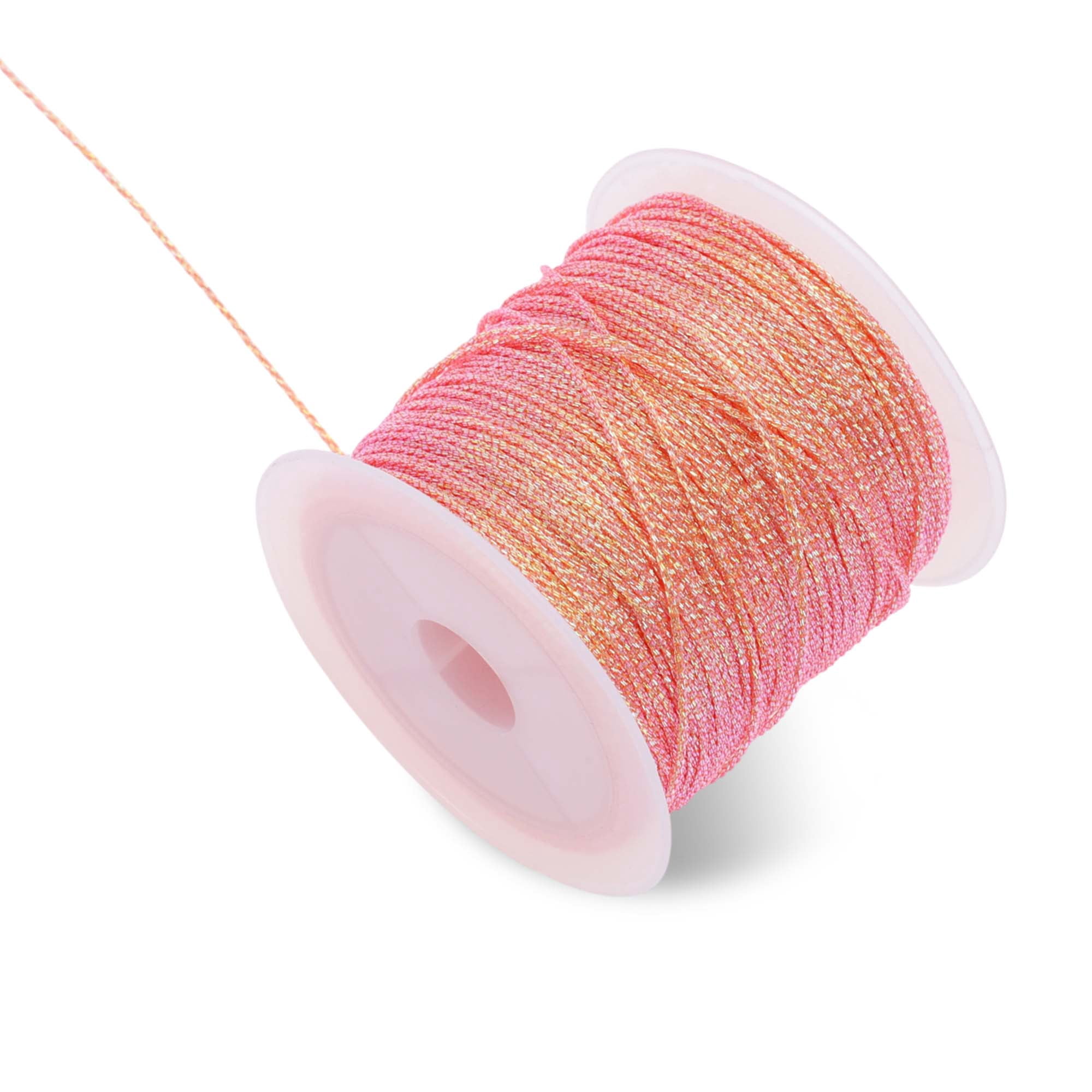 Unique Bargains Shiny String for Sewing Crafts Light Orange