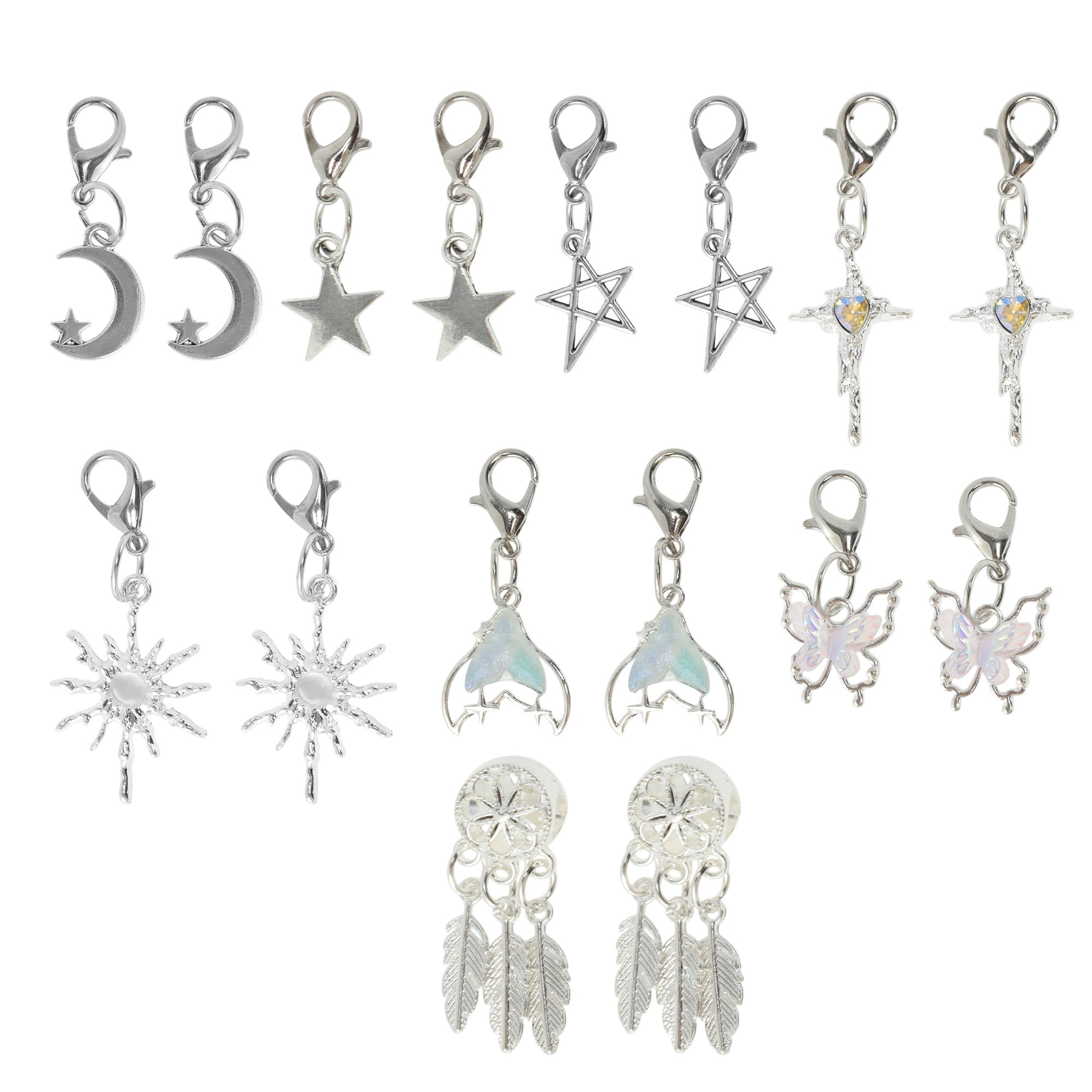 Unique Bargains Shoe Bead Shoelace Charms Set Silver Tone 8 Pair