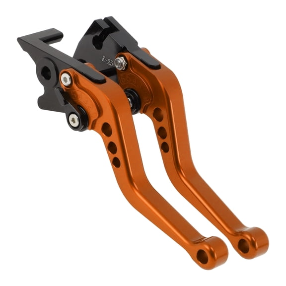 Unique Bargains Short Brake Clutch Levers for Kawasaki Ninja 300/Z300 2013-2017 Adjustable Motorcycle Handlebar Brake Lever Aluminum Alloy Orange 1 Pair