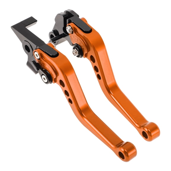 Unique Bargains Short Brake Clutch Levers for Yamaha FZ6R 2009-2017 6 Position Adjustable Motorcycle Handlebar Brake Lever Aluminum Alloy Orange 1 pair