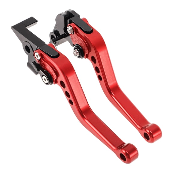Unique Bargains Short Brake Clutch Levers for Yamaha FZ6R 2009-2017 6 Position Adjustable Motorcycle Handlebar Brake Lever Aluminum Alloy Red 1 pair