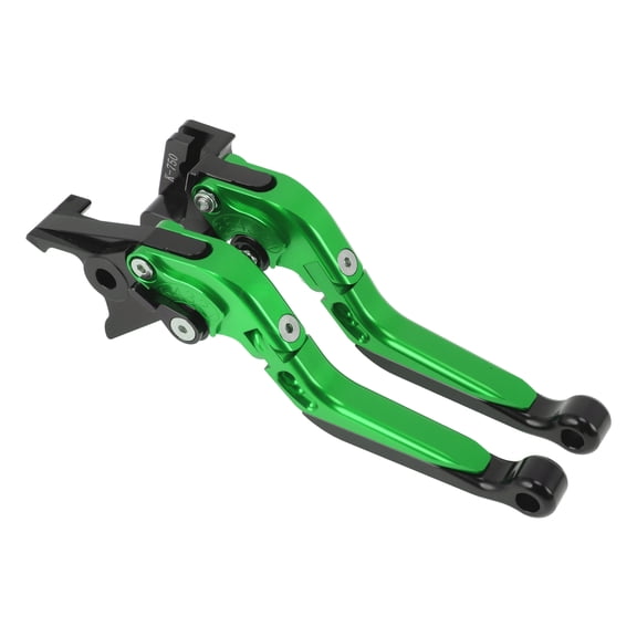 Unique Bargains Short Long Brake Clutch Levers for Kawasaki Z650 2017-2023 Adjustable Motorcycle Handlebar Brake Lever Aluminum Alloy Green Handle Black End 1 Pair