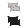 thumbnail image 1 of Unique Bargains Short Plush Solid Pillow Covers 4 Pcs Black/Grey 12" x 20", 1 of 6