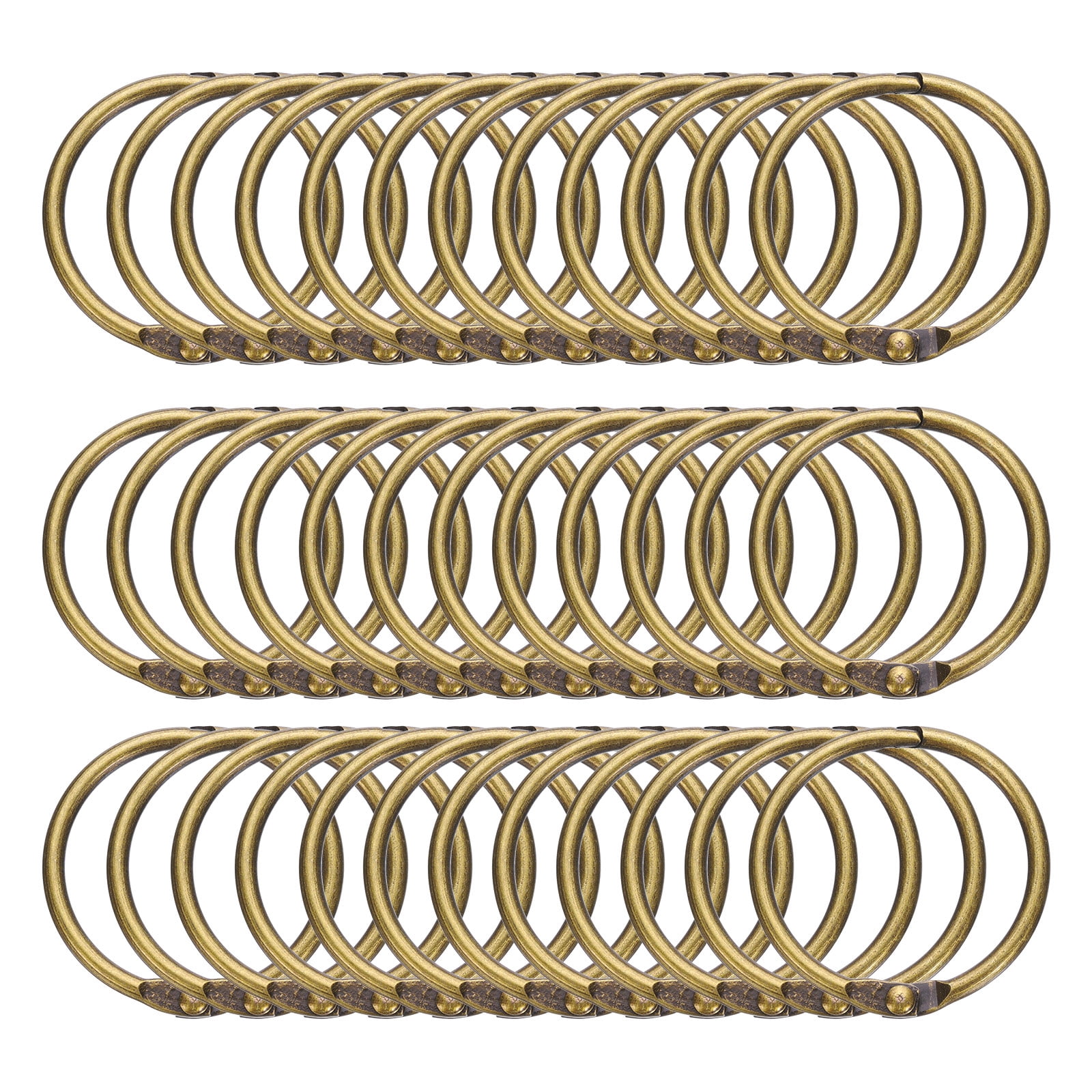 Unique Bargains Shower Curtain Rings Iron Round Snap Hooks Glide for Curtain Rods Bronze