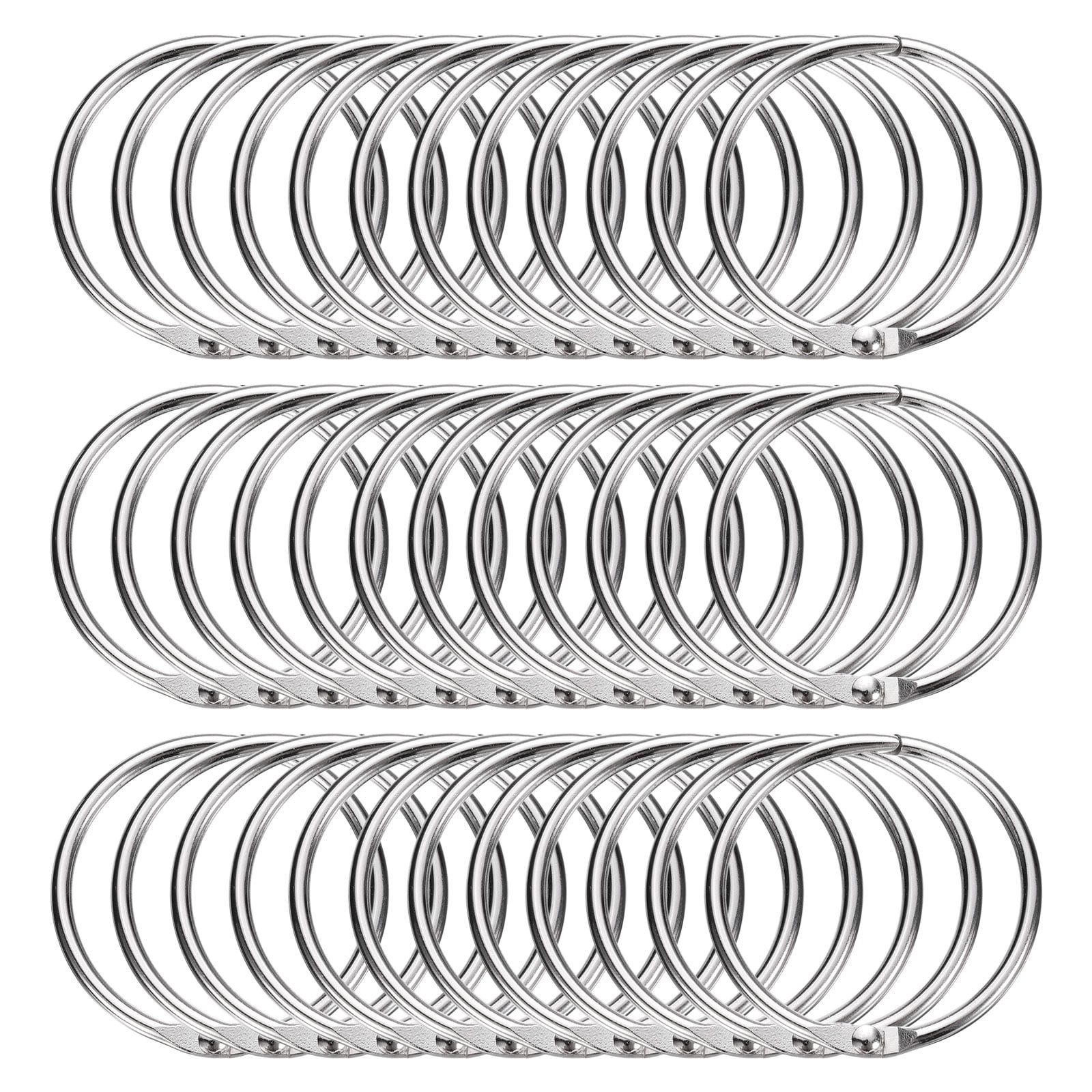 Unique Bargains Shower Curtain Rings Iron Round Snap Hooks Glide for Curtain Rods Silver