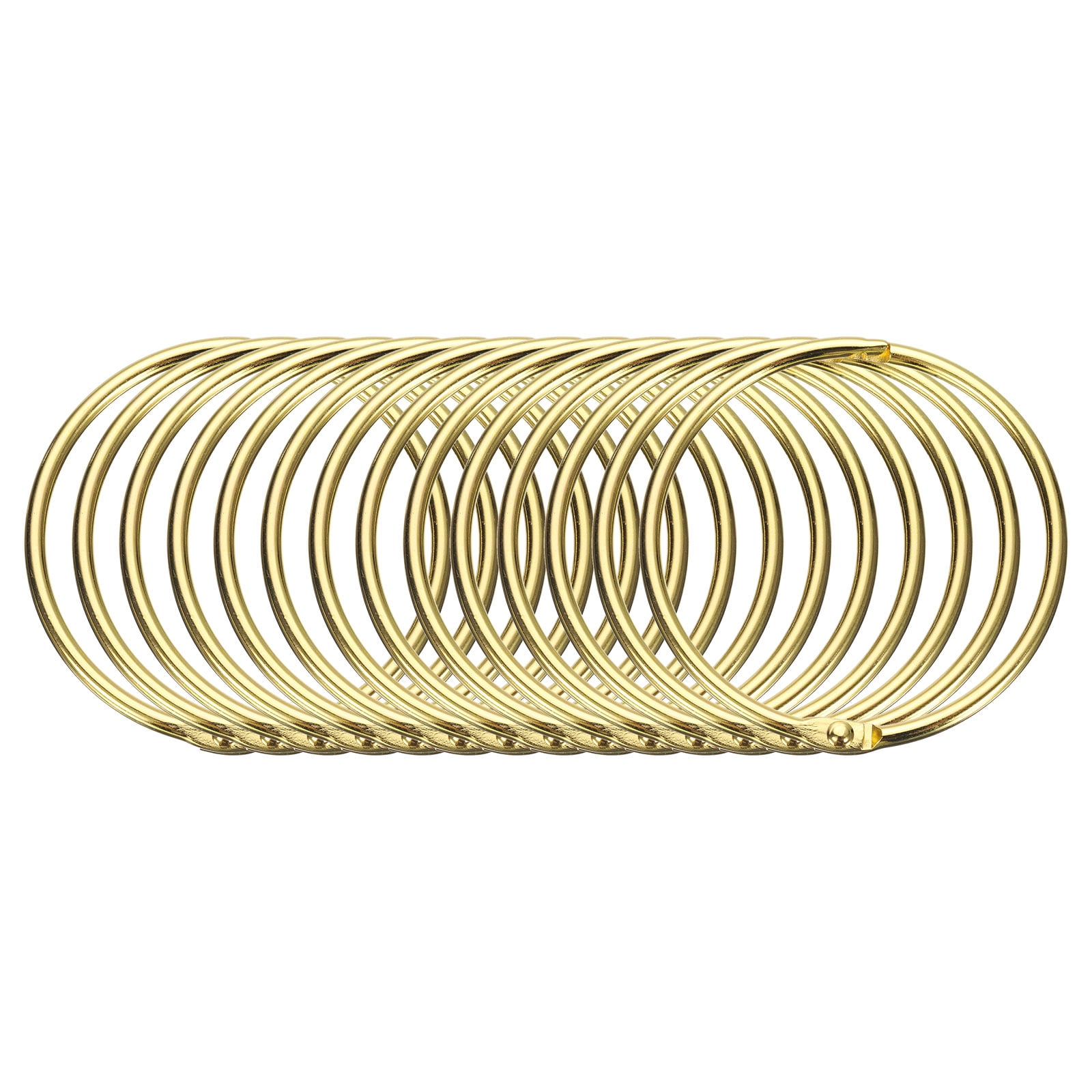 Unique Bargains Shower Curtain Rings Round Snap Hooks Glide for Shower Rods 1.5in Gold