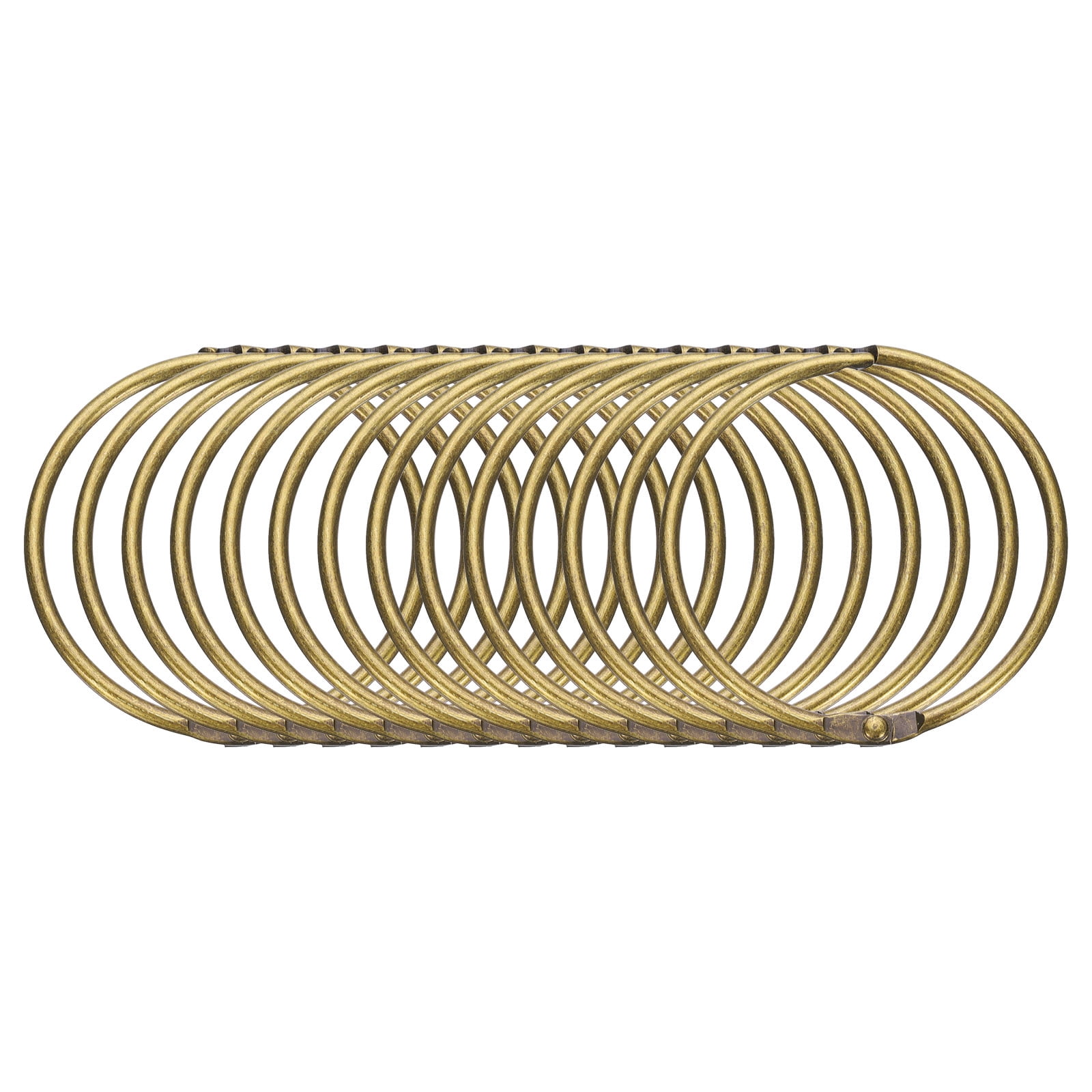 Unique Bargains Shower Curtain Rings Round Snap Hooks Glide for Shower Rods 2in Bronze