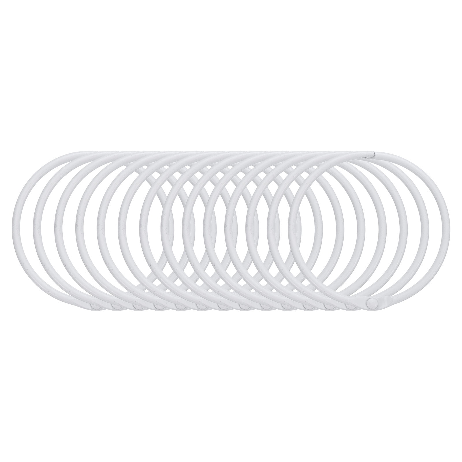 Unique Bargains Shower Curtain Rings Round Snap Hooks Glide for Shower Rods 2in Silver