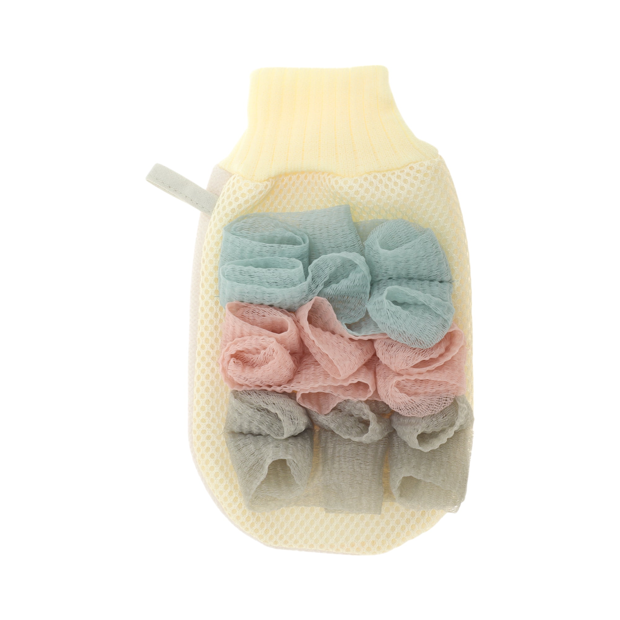 Unique Bargains Shower Gloves 8.66"x5.12" 1 Pc Yellow