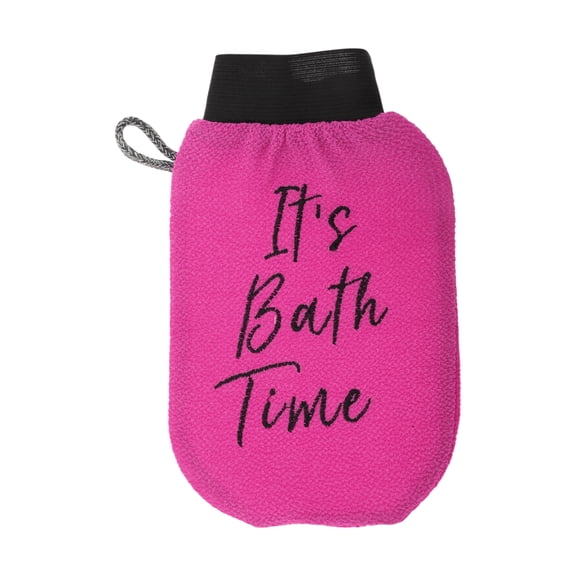 Unique Bargains Shower Gloves Exfoliating Glove for Bathroom 8.27"x5.12" Rose Red