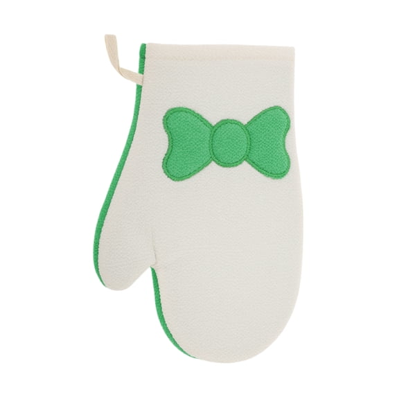 Unique Bargains Shower Gloves for Bathroom Use 8.66"x6.1" 1Pcs Green, Beige