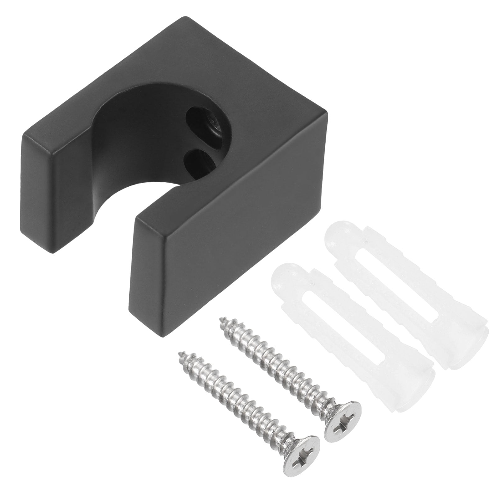Unique Bargains Shower Head Holder Bidet Sprayer Support Clips Screws Black