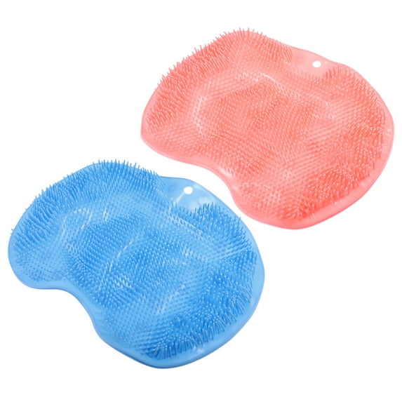 Unique Bargains Shower Massage Back Brush 2 Pcs Blue Pink