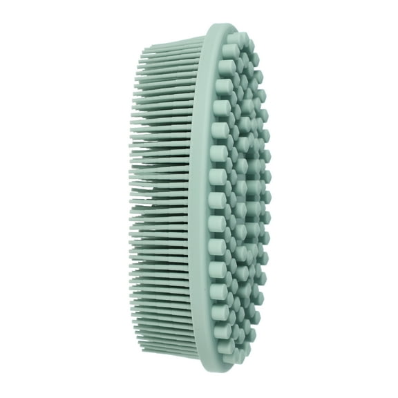 Unique Bargains Shower Silicone 2 in 1 Body Scrubber 1 Pc Green