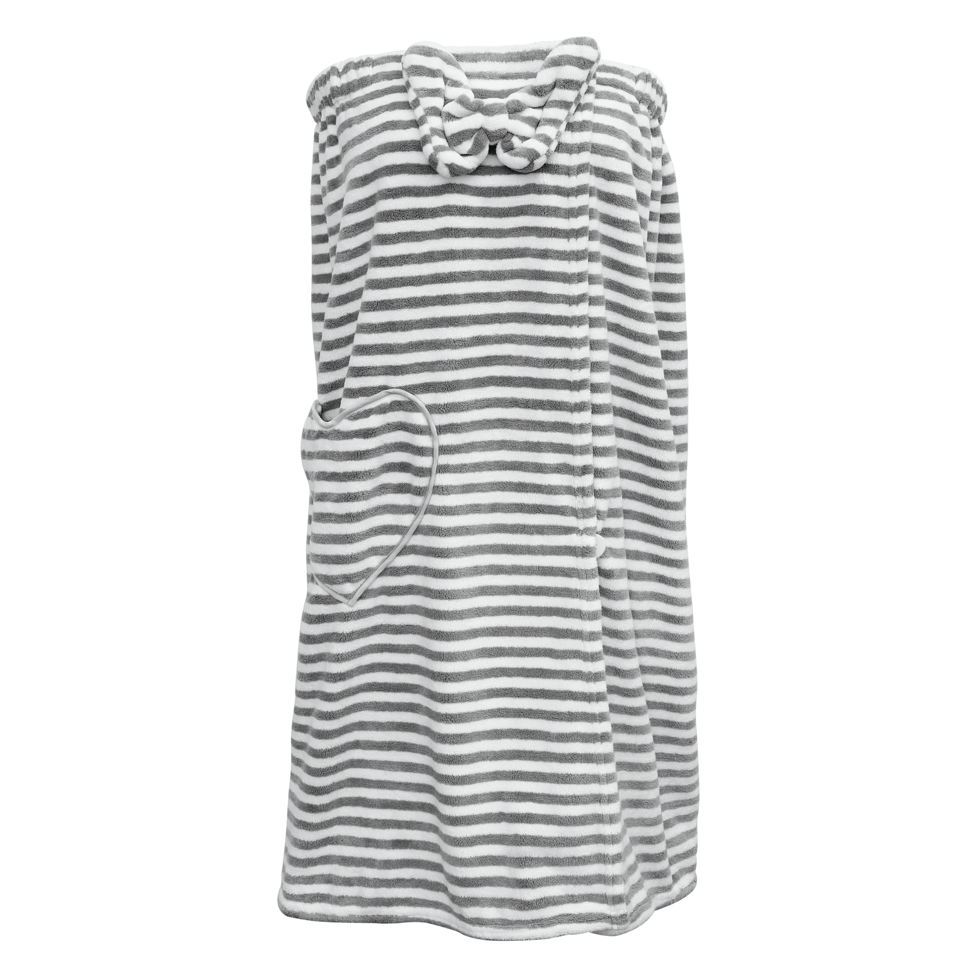 Unique Bargains Shower Wrap Towel for Women Coral Fleece 1 Pc Gray