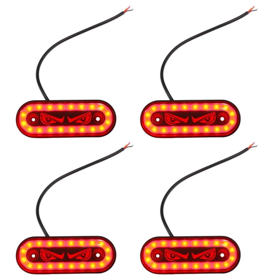 Unique Bargains Side Fender Marker Light Red LED Side Fender Repeater Light Housing Truck Side Turn Signal Lamp Replacement PC Material 4 pcs