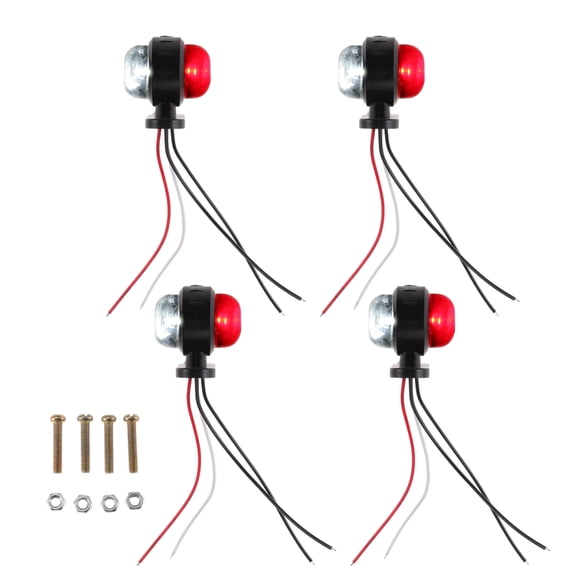 Unique Bargains Side Fender Marker Light Red White LED Side Fender Repeater Light Housing Truck Side Turn Signal Lamp Replacement Plastic 4 pcs