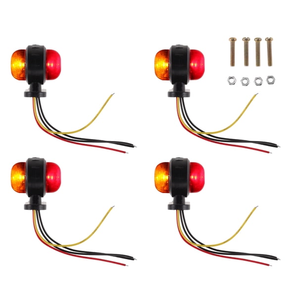 Unique Bargains Side Fender Marker Light Red Yellow LED Side Fender Repeater Light Housing Truck Side Turn Signal Lamp Replacement Plastic 4 pcs