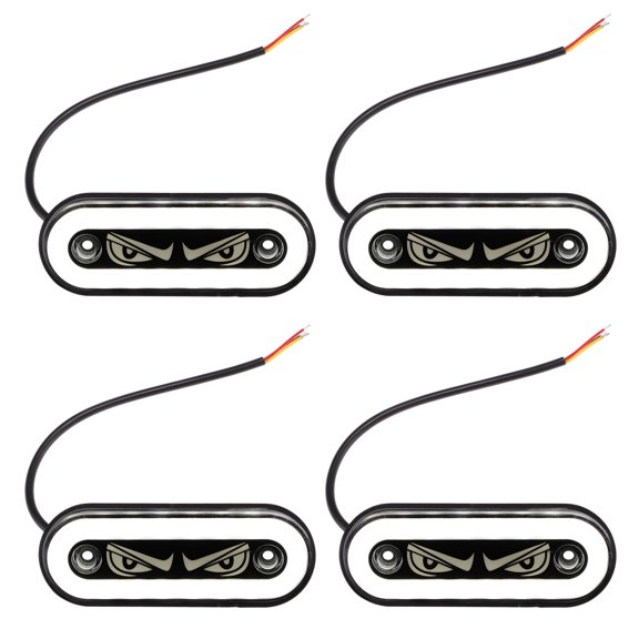 Unique Bargains Side Fender Marker Light White LED Side Fender Repeater Light Housing Truck Side Turn Signal Lamp Replacement PC Material 4 pcs