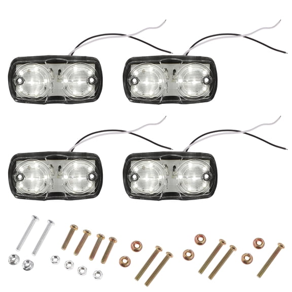 Unique Bargains Side Fender Marker Light White LED Side Fender Repeater Light Housing Truck Side Turn Signal Lamp Replacement Plastic 4 pcs