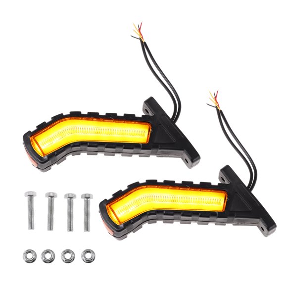 Unique Bargains Side Fender Marker Light White Red Yellow LED Side Fender Repeater Light Housing Truck Side Turn Signal Lamp Replacement Plastic
