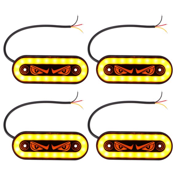 Unique Bargains Side Fender Marker Light Yellow LED Side Fender Repeater Light Housing Truck Side Turn Signal Lamp Replacement PC Material 4 pcs