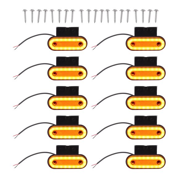 Unique Bargains Side Fender Marker Light Yellow LED Side Fender Repeater Light Housing Truck Side Turn Signal Lamp Replacement Plastic 10 pcs