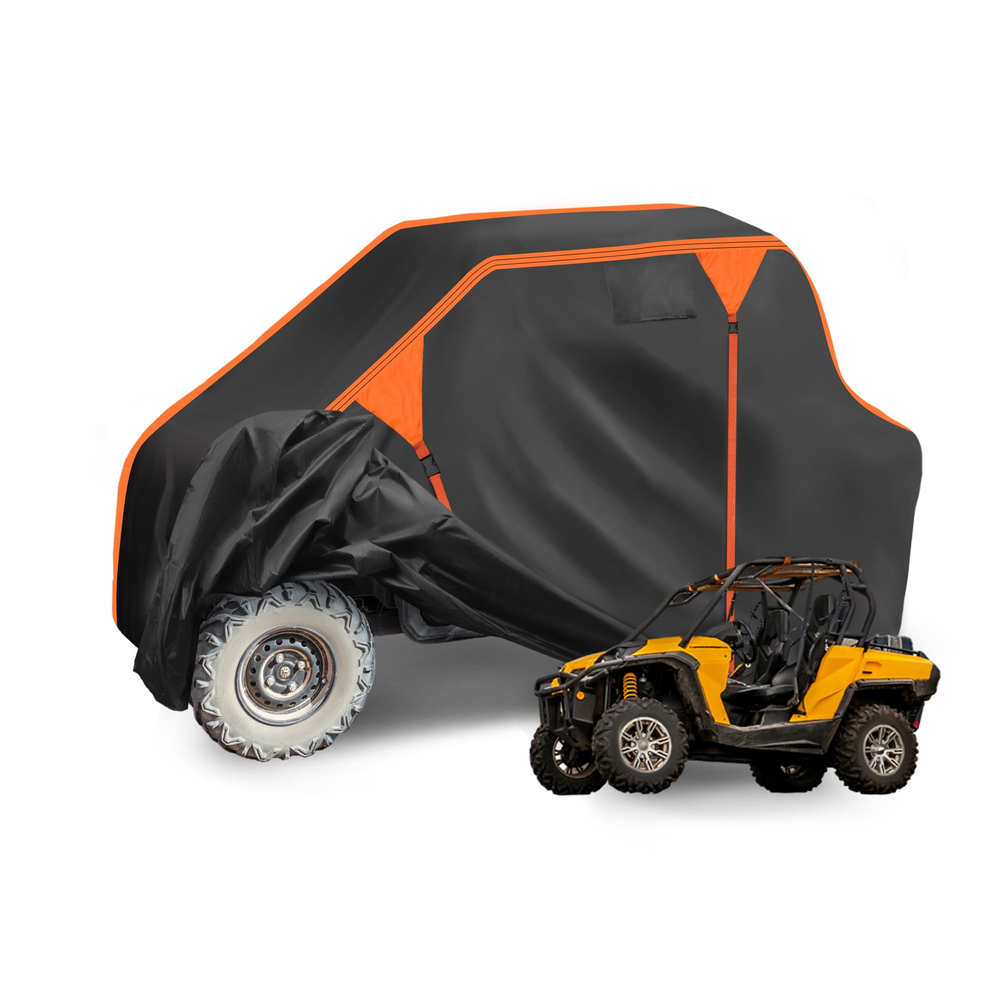 Unique Bargains Side by Side UTV Cover 210D-PU Black Orange for Can-am COMMANDER XT