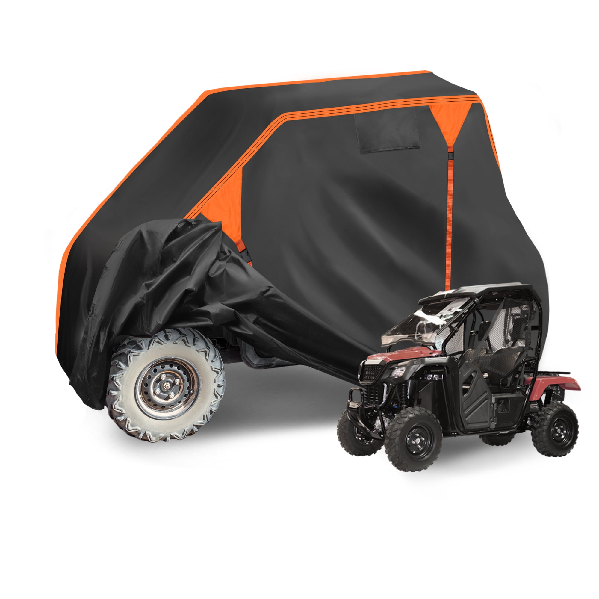Unique Bargains Side by Side UTV Cover 210D-PU Black Orange for Honda Pioneer-520